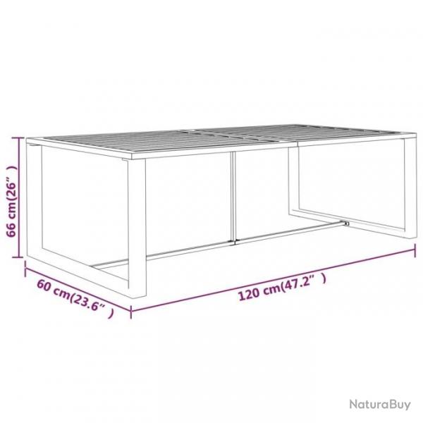 Table  dner d'extrieur Anthracite 120x60x66 cm Aluminium 318312