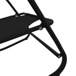 Chaise longue à bascule Noir Acier et textilène 318124