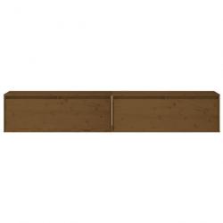 Armoires murales 2 pcs Marron miel 100x30x35 cm Pin massif 813472