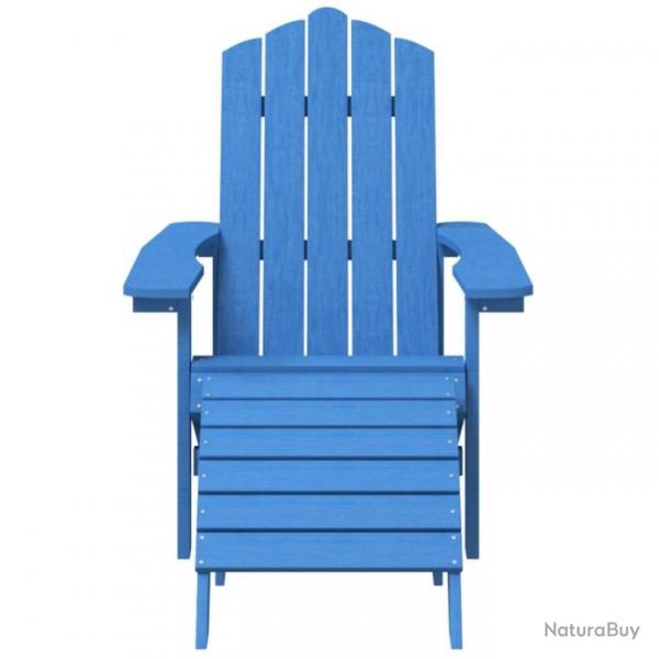 Chaises de jardin Adirondack 2 pcs avec repose-pieds PEHD Bleu 3095699