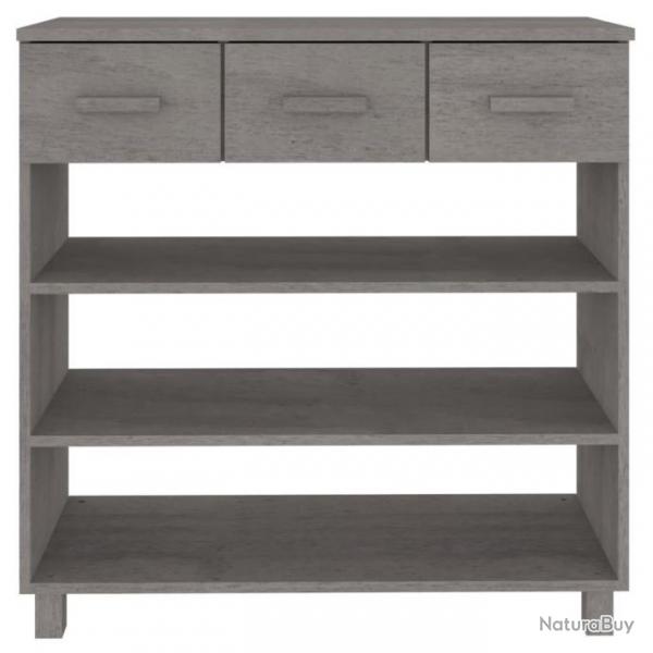 Table console Gris clair 90x35x90 cm Bois massif de pin 340467