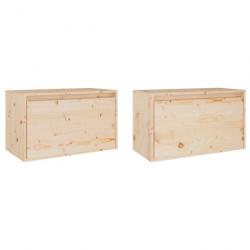 Armoires murales 2 pcs 60x30x35 cm Bois de pin massif 813446