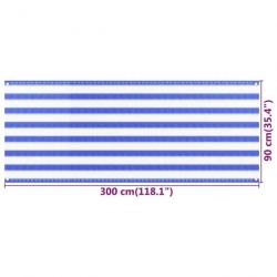 Écran de balcon Bleu et blanc 90x300 cm PEHD 310888
