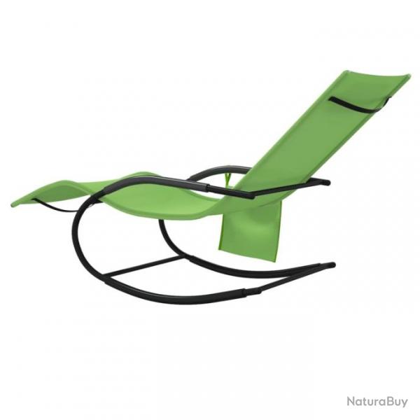 Chaise longue  bascule Vert Acier et textilne 318123