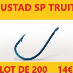 hameçons  MUSTAD MATCH SPÉCIAL TRUITE BLEU à PALETTE N° 8 pochette de 25 x 8 soit  200 hameçons