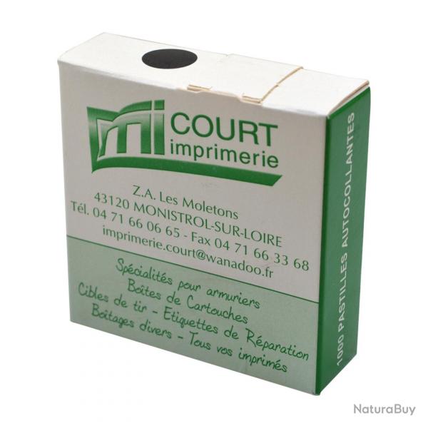 Pastilles autocollantes noires 15mm pour cible