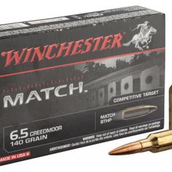 Balles Winchester Match FMJ Boat Tail 140gr Cal .6,5 Creedmoor