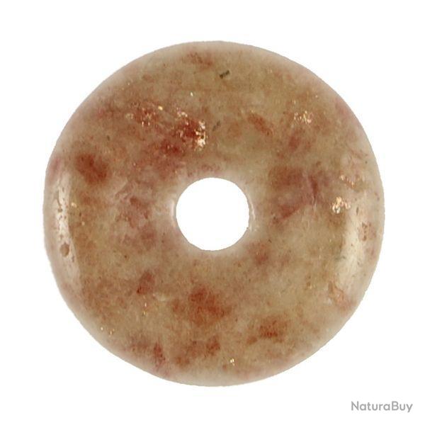 Donut Pi Chinois en pierre de soleil pour pendentif 4 cm