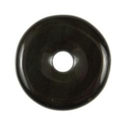 Donut Pi Chinois en obsidienne oeil céleste pour pendentif 3 cm