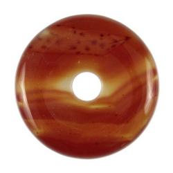 Donut Pi Chinois en cornaline pour pendentif 3 cm