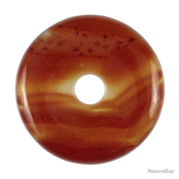 Donut Pi Chinois en cornaline pour pendentif 3 cm