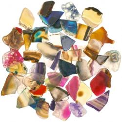 Fragments polis d'agate colorée - 100 grammes 2 à 4 cm