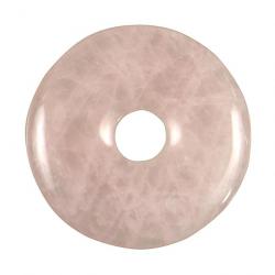 Donut Pi Chinois en quartz rose pour pendentif 4 cm