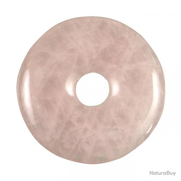 Donut Pi Chinois en quartz rose pour pendentif 2 cm