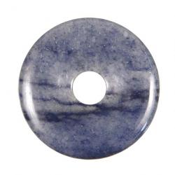 Donut Pi Chinois en quartz bleu pour pendentif 4 cm