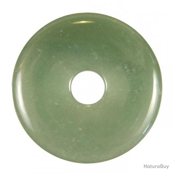 Donut Pi Chinois en aventurine verte pour pendentif 5 cm