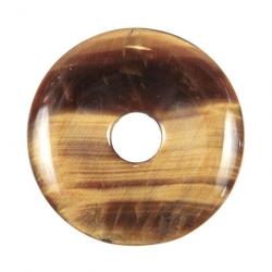 Donut Pi Chinois en oeil de tigre pour pendentif 2 cm