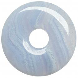 Donut Pi Chinois en calcédoine bleue pour pendentif 3 cm