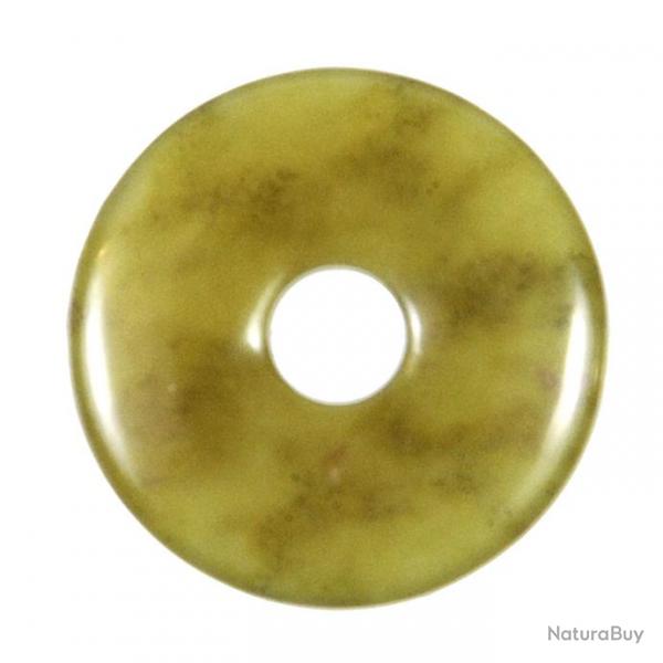 Donut Pi Chinois en lizardite pour pendentif 3 cm