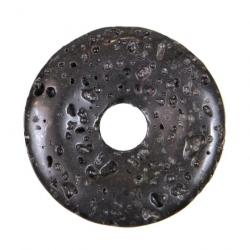 Donut Pi Chinois en pierre de lave pour pendentif 3 cm