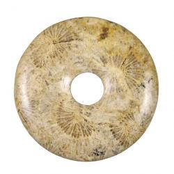 Donut Pi Chinois en corail fossilisé pour pendentif 4 cm