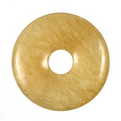 Donut Pi Chinois en calcite orange pour pendentif 4 cm