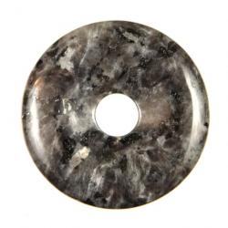 Donut Pi Chinois en larvikite pour pendentif 4 cm