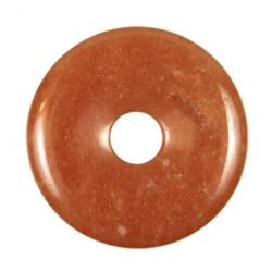 Donut Pi Chinois en aventurine rouge pour pendentif 4 cm