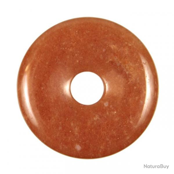 Donut Pi Chinois en aventurine rouge pour pendentif 5 cm