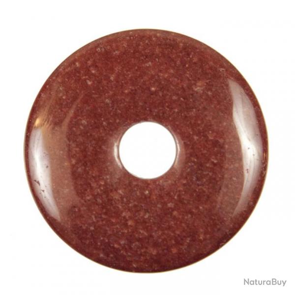 Donut Pi Chinois en quartz hmatode pour pendentif 4 cm