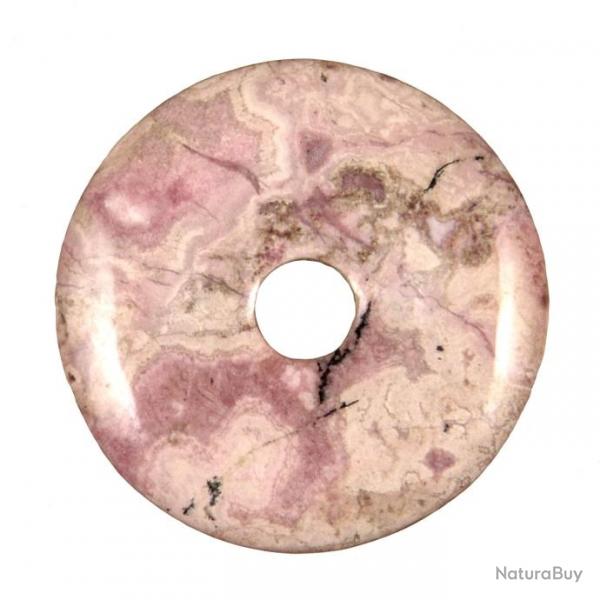 Donut Pi Chinois en rhodocrosite pour pendentif 4 cm