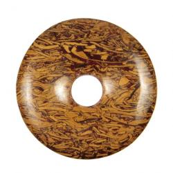 Donut Pi Chinois en jaspe peau de serpent pour pendentif 4 cm