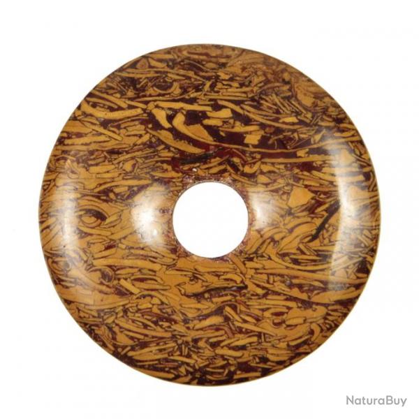 Donut Pi Chinois en jaspe peau de serpent pour pendentif 3 cm