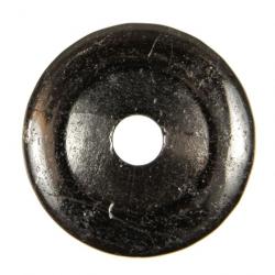 Donut Pi Chinois en tourmaline noire pour pendentif 3 cm