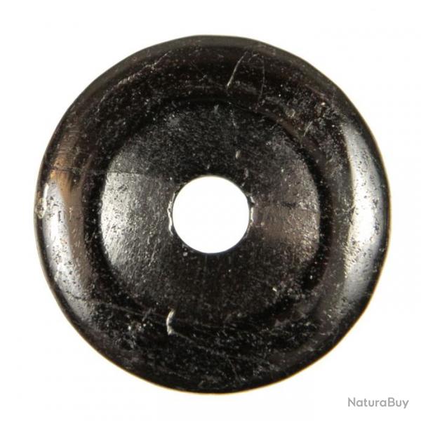Donut Pi Chinois en tourmaline noire pour pendentif 3 cm