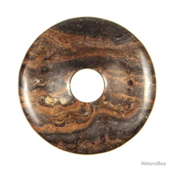 Donut Pi Chinois en stromatolithe pour pendentif 4 cm