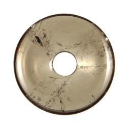 Donut Pi Chinois en cristal fumé pour pendentif 4 cm