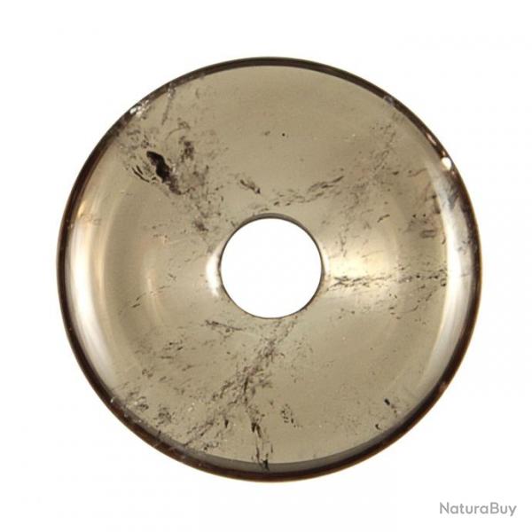 Donut Pi Chinois en cristal fum pour pendentif 4 cm