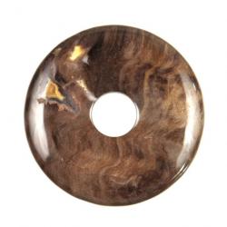 Donut Pi Chinois en bois fossilisé pour pendentif 4 cm