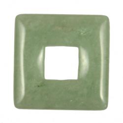 Donut carré en aventurine verte pour pendentif 2.8 cm
