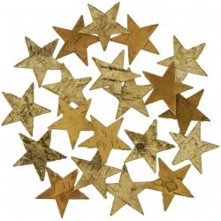 Etoiles en écorce de bouleau 5 cm - Lot de 20