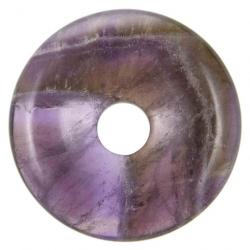 Donut Pi Chinois en fluorite violette pour pendentif 3 cm