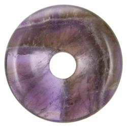 Donut Pi Chinois en fluorite violette pour pendentif 3 cm