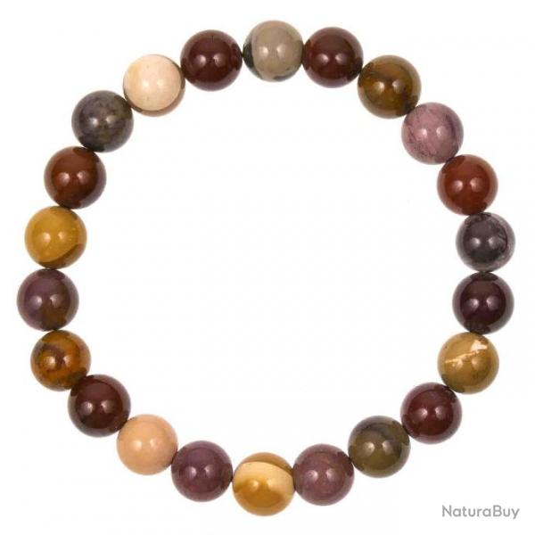 Bracelet en jaspe mokaite - perles rondes 8 mm