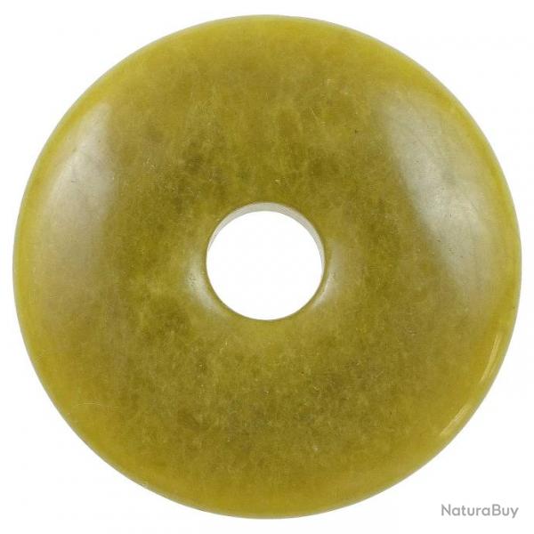 Donut Pi Chinois en jade de Burma pour pendentif 4 cm