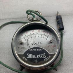 Voltmètre, "SUTRA PARIS." dead beat avec verre du cadrant manquant