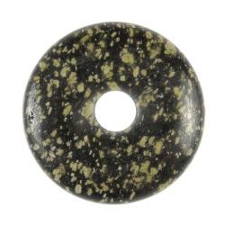 Donut Pi Chinois en porphyre impérial vert pour pendentif 2 cm