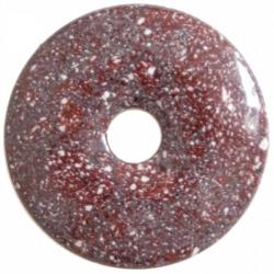 Donut Pi Chinois en porphyre impérial rouge pour pendentif 3 cm