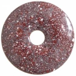 Donut Pi Chinois en porphyre impérial rouge pour pendentif 4 cm