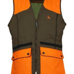 GILET DE CHASSE PROHUNT GROUSE KAKI ORANGE